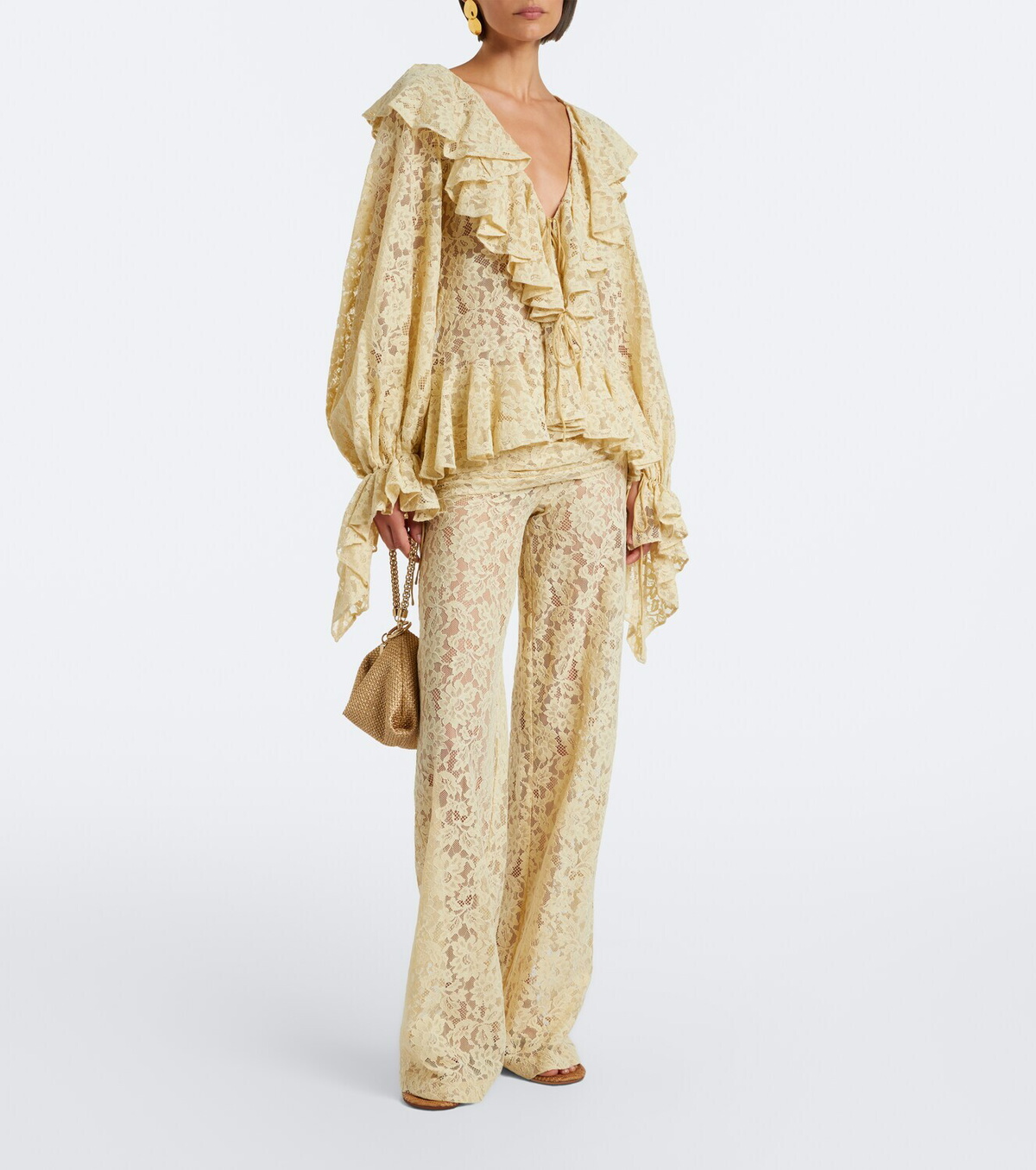 De La Vali Mija ruffled lace blouse