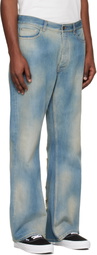 Off-White Blue Diagonal Raw Patch 90s Skate Jeans