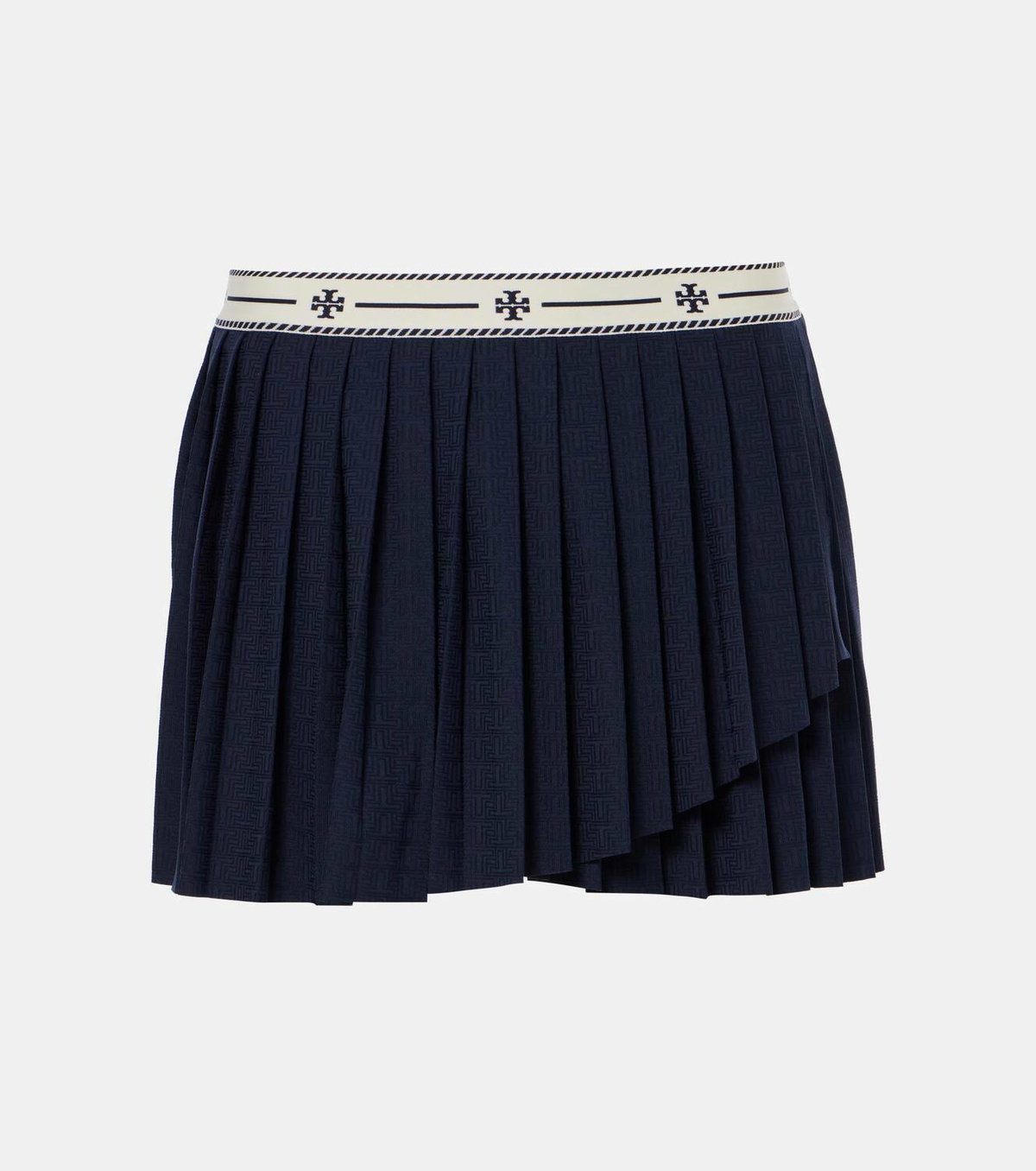 Tory Sport Pleated jacquard miniskirt