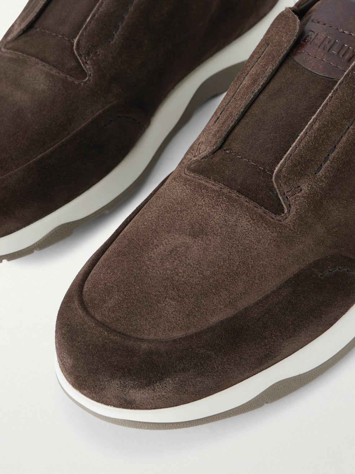 Berluti - Echappée Suede Slip-On Sneakers - Brown