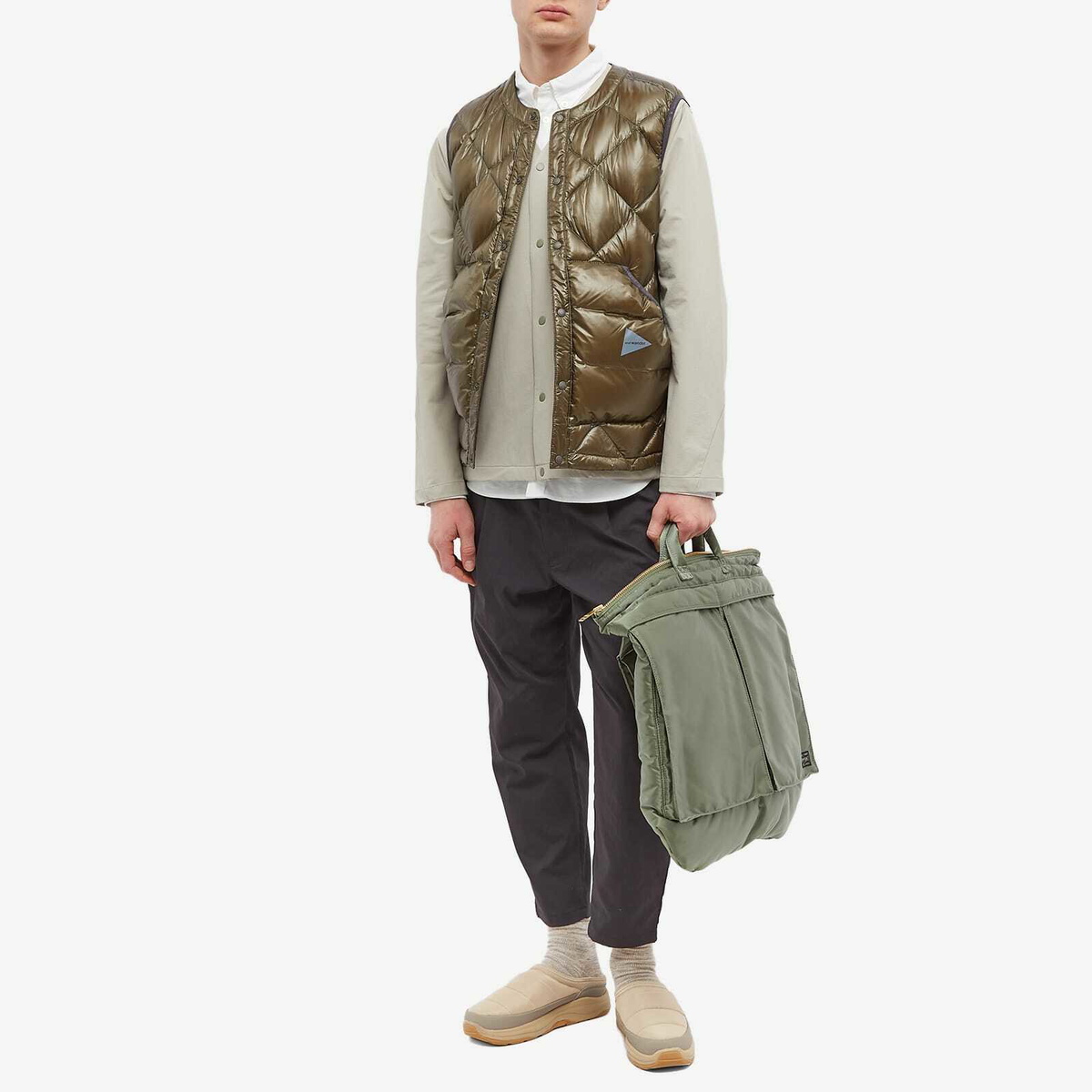 Snow Peak Men's Active Comfort Cardigan in Beige Snow Peak