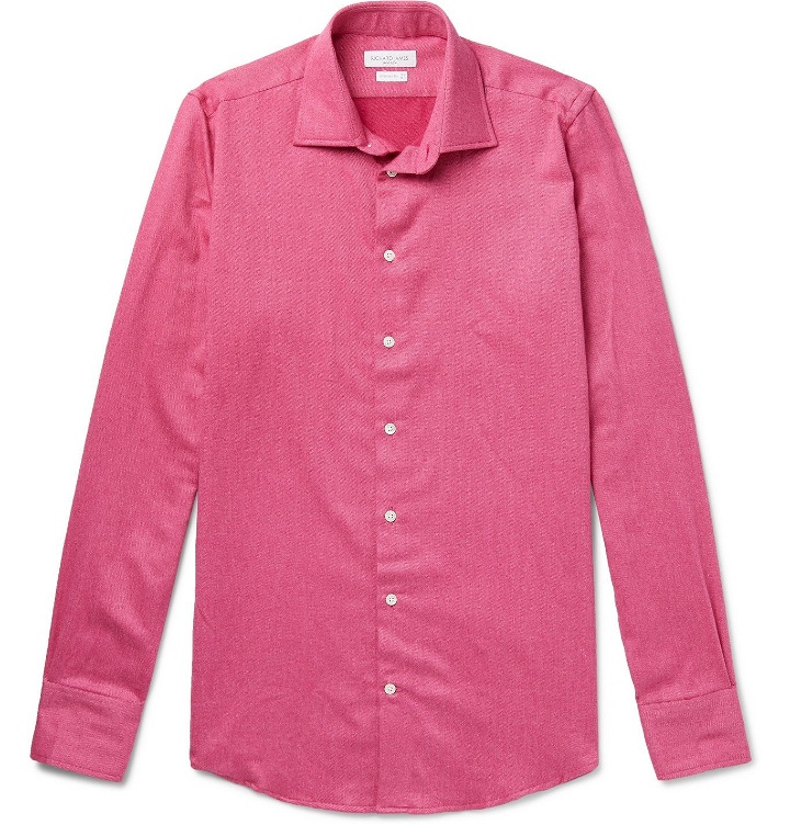 Photo: Richard James - Slim-Fit Cotton-Flannel Shirt - Pink