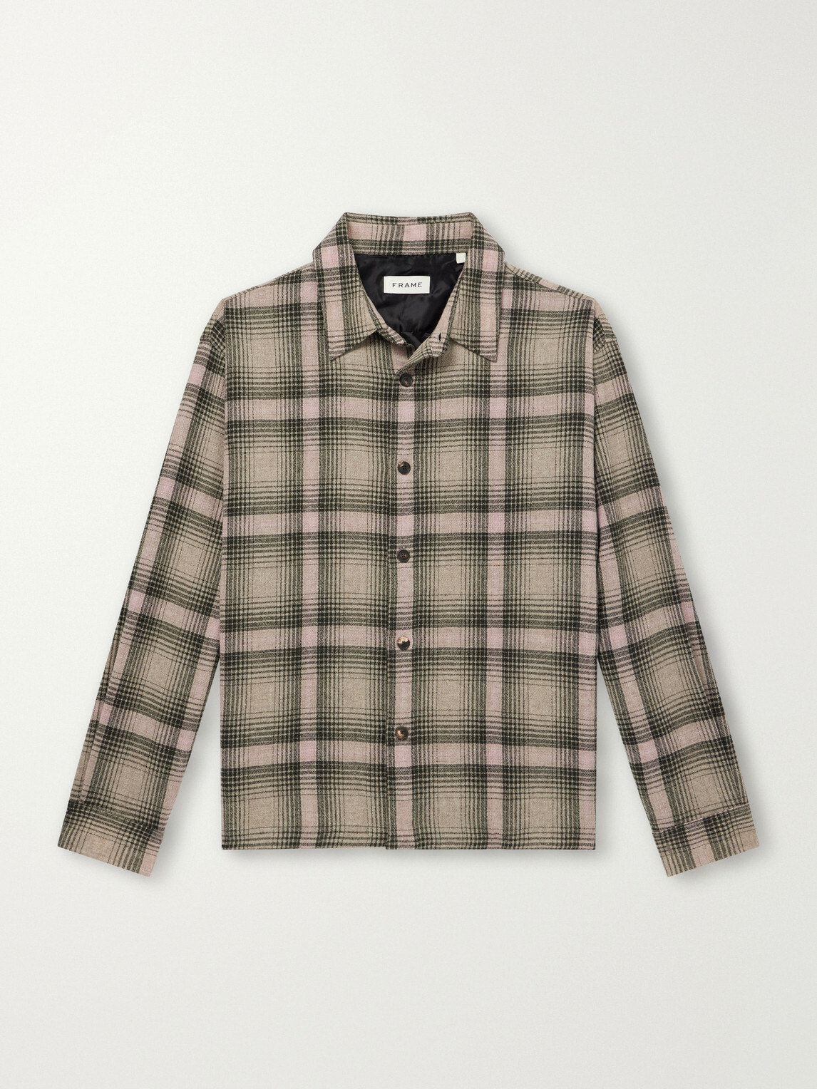 FRAME - Checked Wool-Blend Flannel Overshirt - Brown