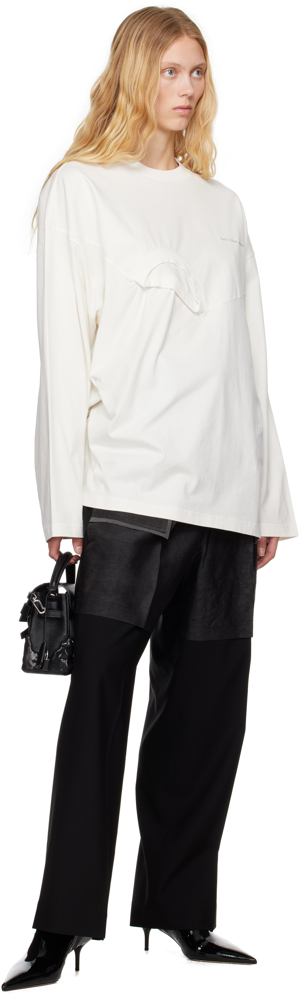 Feng Chen Wang Black Deconstructed Patchwork Trousers