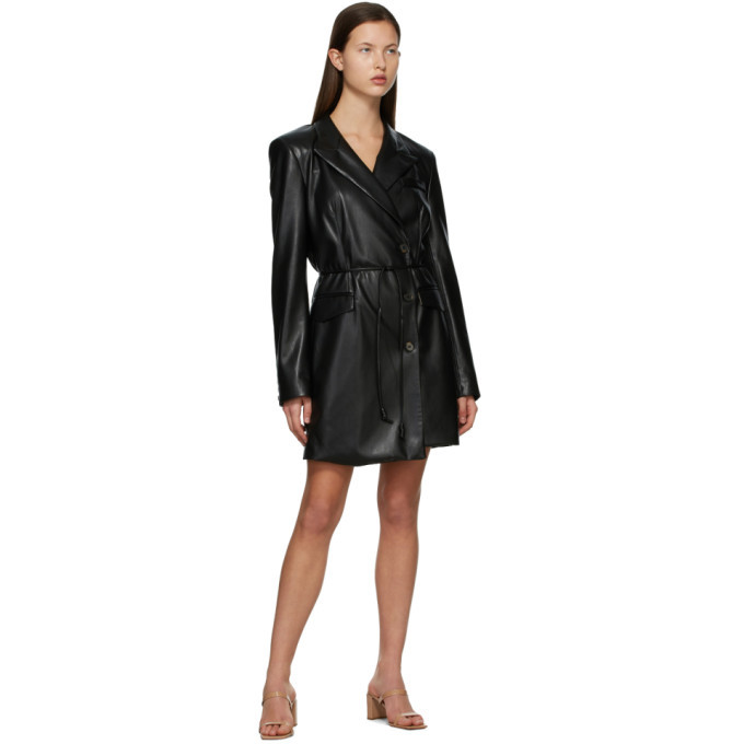 Nanushka Black Vegan Leather Remi Dress Nanushka
