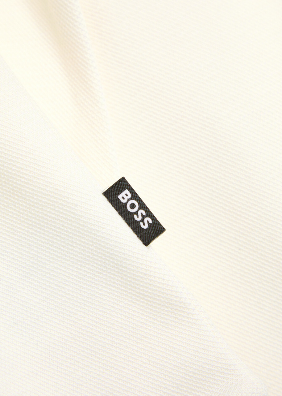 Boss Sidney Half-zip Cotton Jumper Ecru