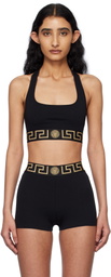 Versace Underwear Black Greca Border Scoop Bralette