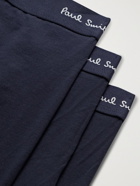 PAUL SMITH - Three-Pack Stretch-Cotton Boxer Briefs - Blue