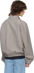 Courrèges Gray Houndstooth Zipped Bomber Jacket