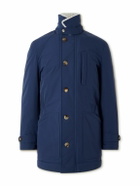 Brunello Cucinelli - Shearling-Trimmed Shell Parka - Blue