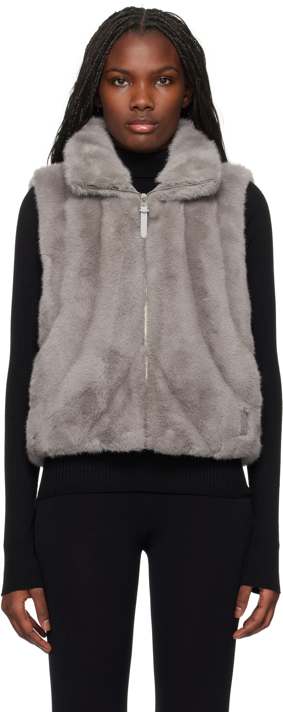 MACKAGE Gray Ginny Faux-Fur Down Vest