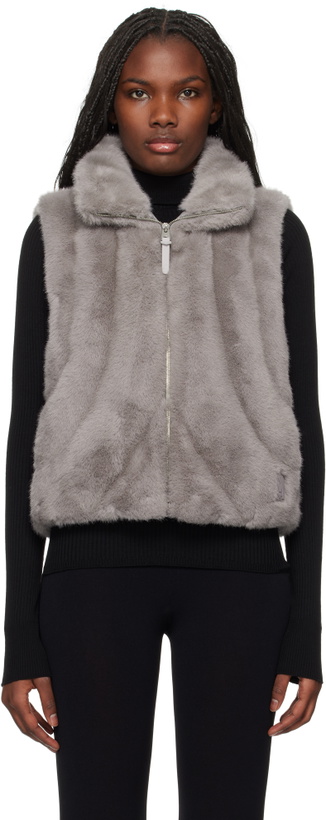 Photo: MACKAGE Gray Ginny Faux-Fur Down Vest