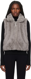 MACKAGE Gray Ginny Faux-Fur Down Vest