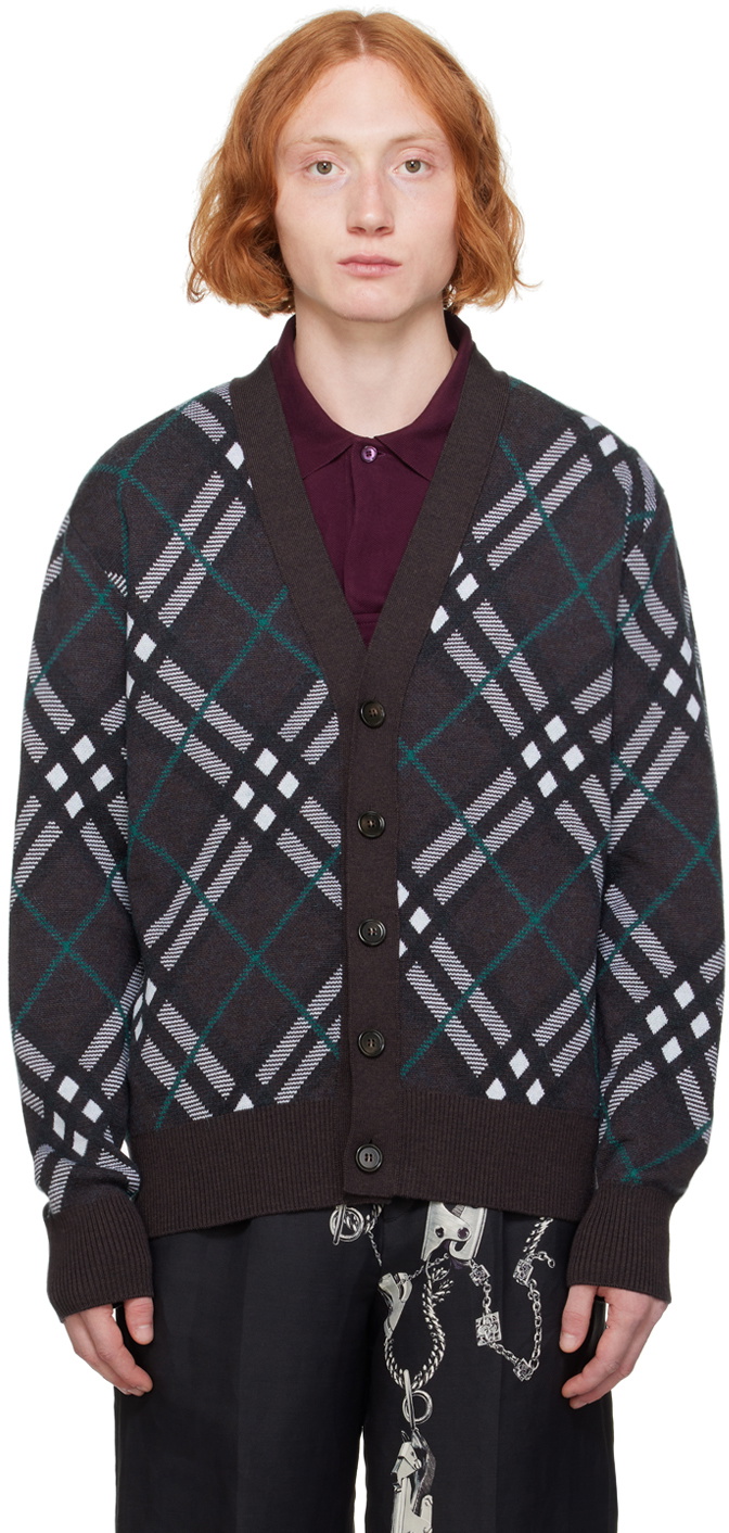 Burberry Brown Check Cardigan Burberry