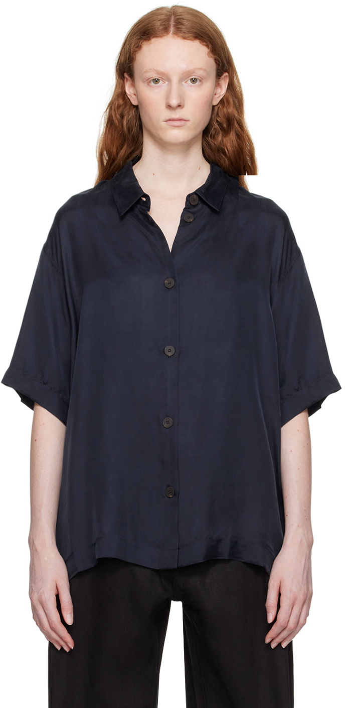 Navy Piero Shirt by Studio Nicholson on Sale