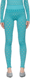 Maisie Wilen SSENSE Exclusive Blue Perforated Leggings
