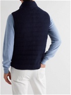 Brunello Cucinelli - Quilted Ribbed Cashmere Down Gilet - Blue