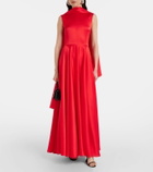 Solace London Emelia scarf-detail satin gown