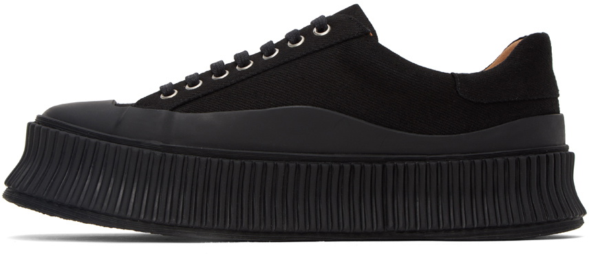Jil Sander Black Fabric Platform Sneakers