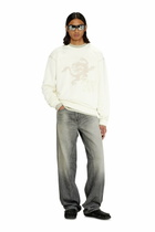 Diesel Sweatshirt with embroidery and print - Sweaters Mens in White