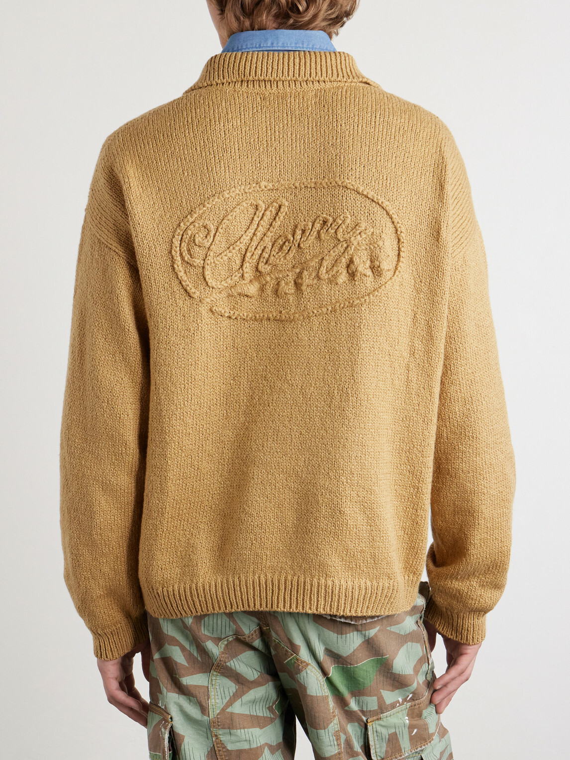 Cherry Los Angeles - Five Star Logo-Embroidered Cotton Henley Shirt - Brown