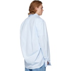Hed Mayner Blue Oversized Poplin Shirt