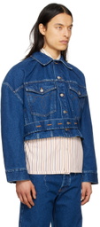 Meryll Rogge Blue Cropped Denim Jacket
