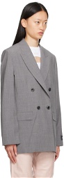 MSGM Gray Double-Breasted Blazer