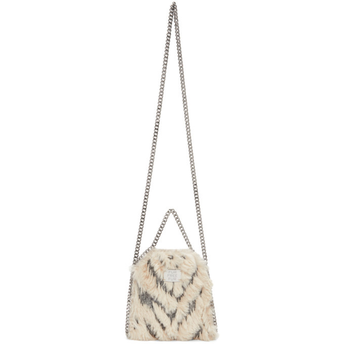 Stella McCartney Beige and Pink Faux-Fur Tiny Falabella Bag Stella