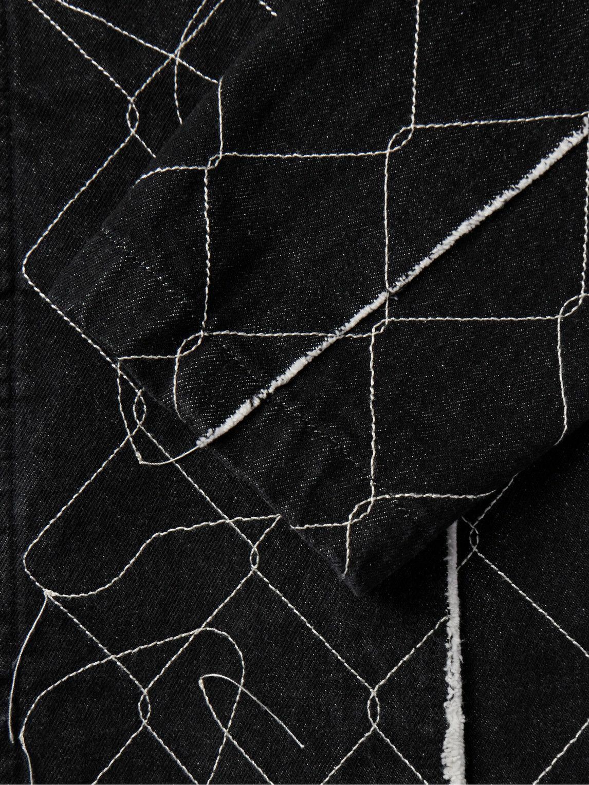 AIREI - Embroidered Organic Denim Jacket - Black