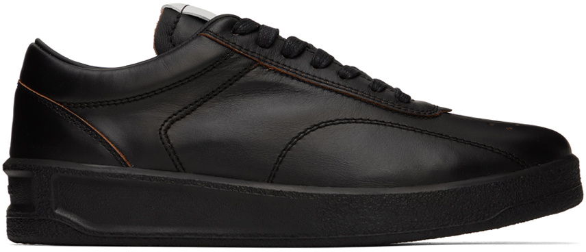 JIL SANDER Size 9.5 Black Silver Ombre Lace-Up Shoes main image 0