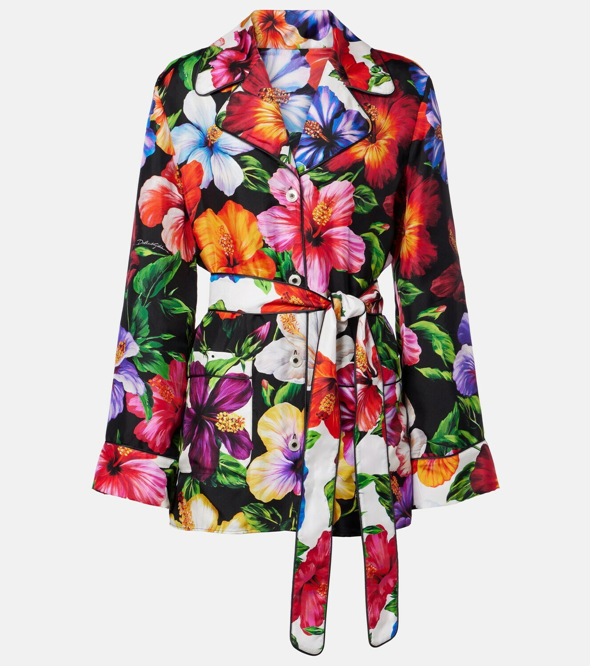 Dolce&Gabbana Floral belted silk shirt