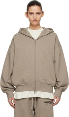 Fear of God ESSENTIALS Beige Classic Zip-Up Hoodie