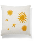 THE ELDER STATESMAN - Starry Night Intarsia Cashmere Cushion - Neutrals - one size