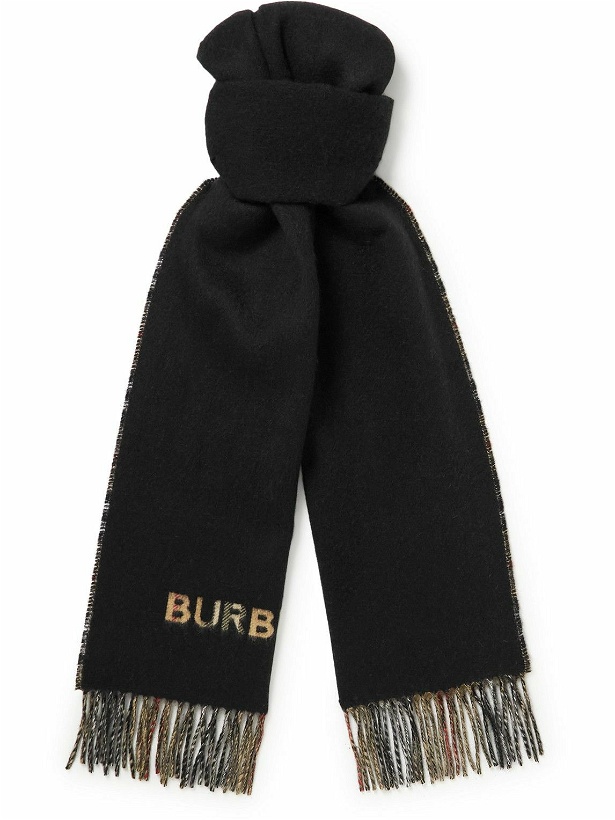 Photo: Burberry - Reversible Fringed Checked Cashmere Scarf