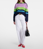 Versace Striped cotton jersey polo sweater