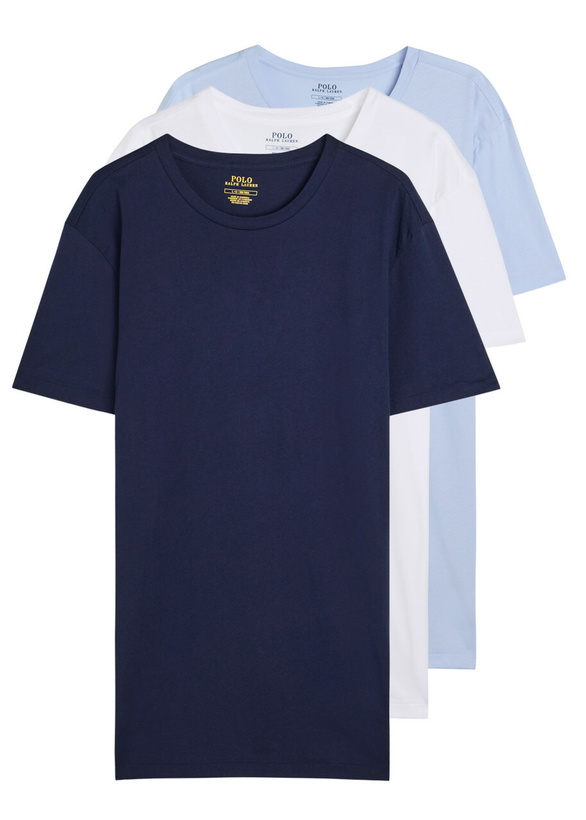 Photo: Polo Ralph Lauren Logo-embroidered Cotton T-shirts set of Three Multicoloured