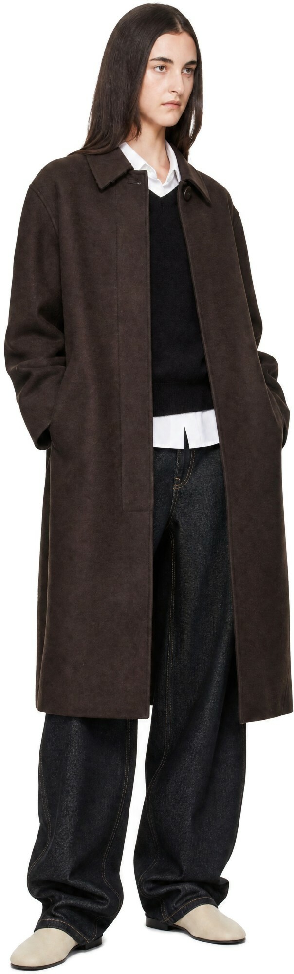Studio Nicholson Brown Ria Wool Coat