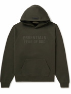 FEAR OF GOD ESSENTIALS - Logo-Appliquéd Fleece-Back Cotton-Blend Jersey Hoodie - Green