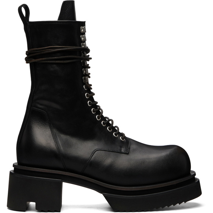 Photo: Rick Owens Black Tower Lace Up Bogun Boots