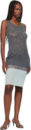 Coperni Gray & Green Multi-Layer Knit Slip Midi Dress