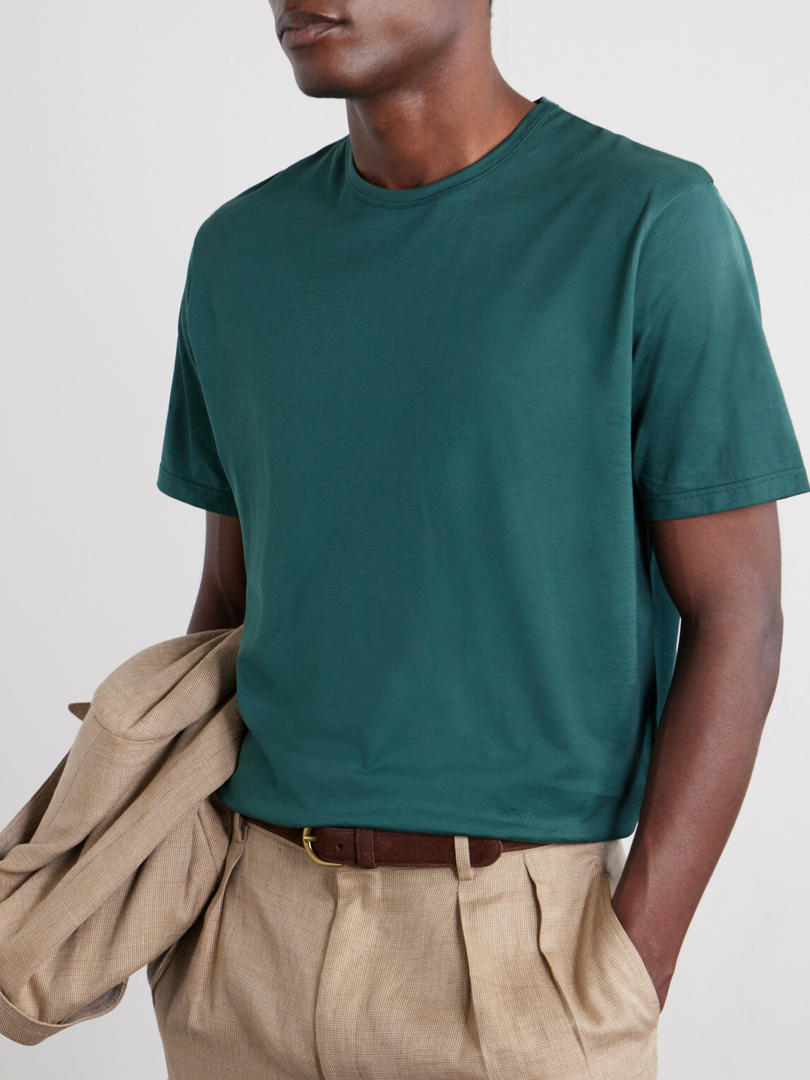 Sunspel - Slim-Fit Cotton-Jersey T-Shirt - Green