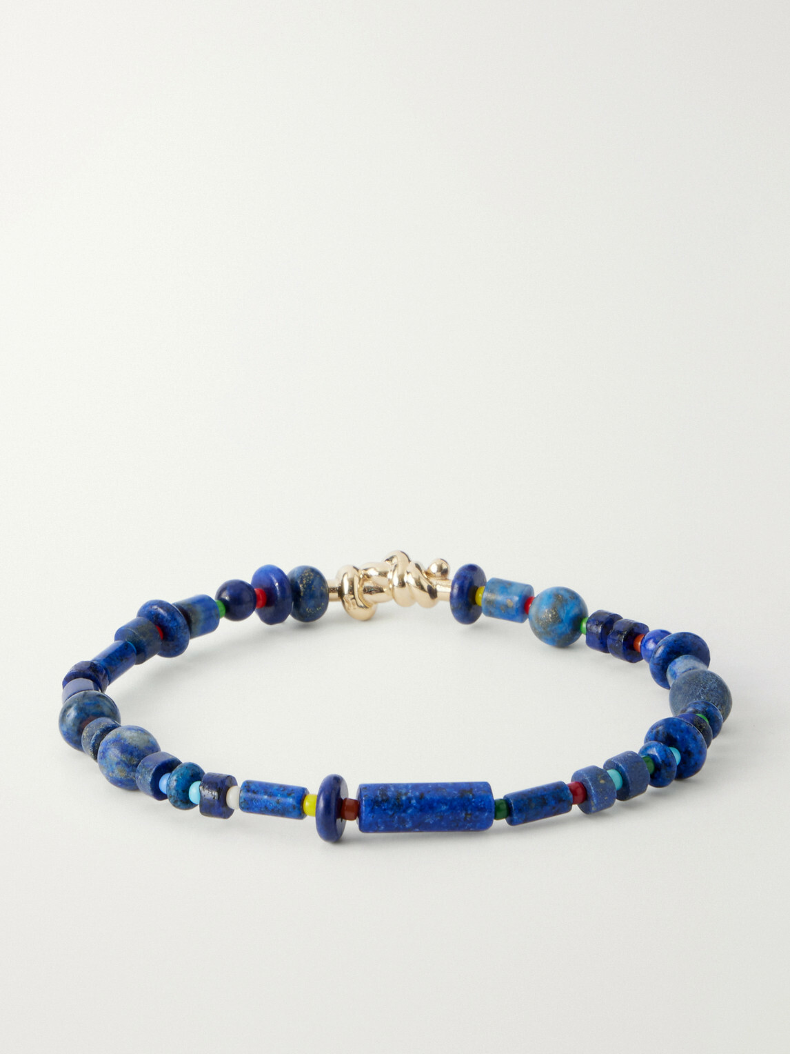 Luis Morais - 14-Karat Gold Lapis Lazuli Beaded Bracelet