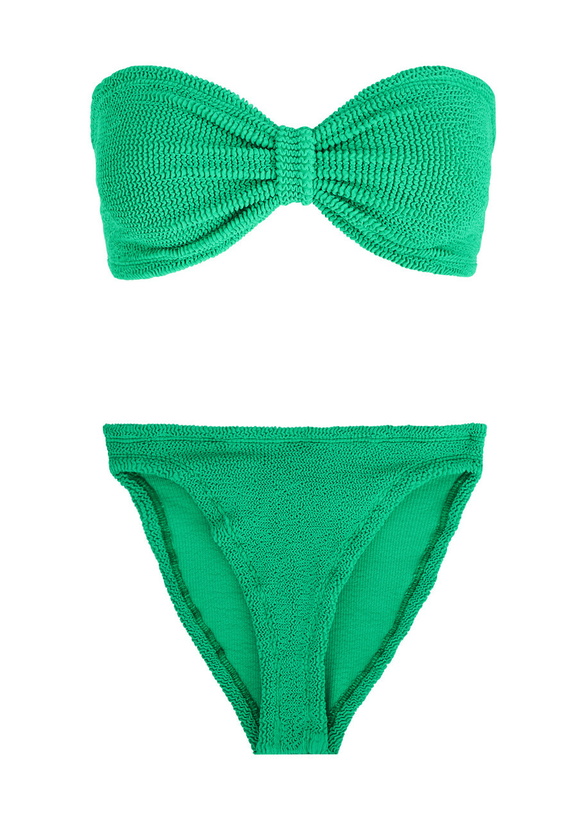 Photo: Hunza G Jean Seersucker Bikini - Green - One Size