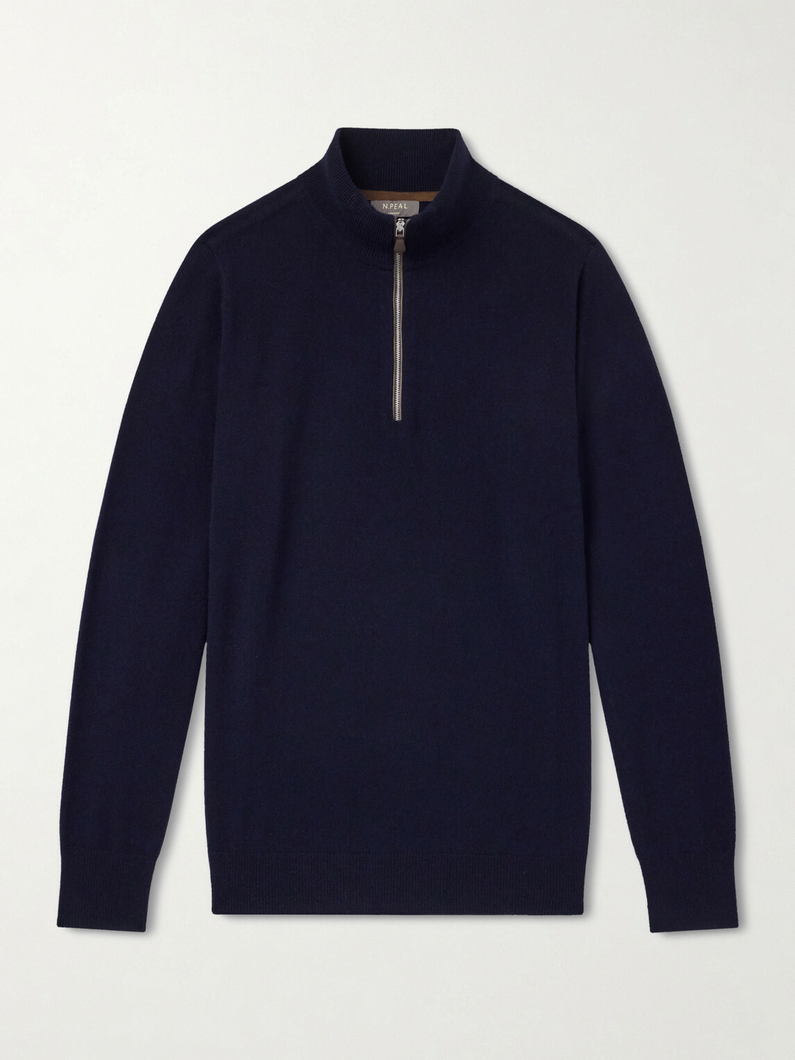 N.PEAL - Carnaby Organic Cashmere Half-Zip Sweater - Blue