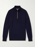 N.PEAL - Carnaby Organic Cashmere Half-Zip Sweater - Blue