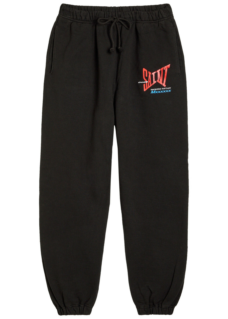 Saint Mxxxxxx Logo-print Cotton Sweatpants Black