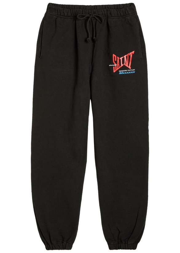 Photo: Saint Mxxxxxx Logo-print Cotton Sweatpants Black