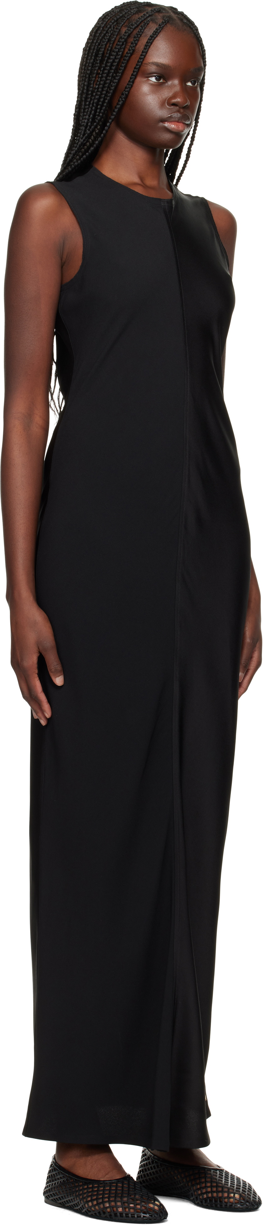 AMI Paris Black Straight Maxi Dress
