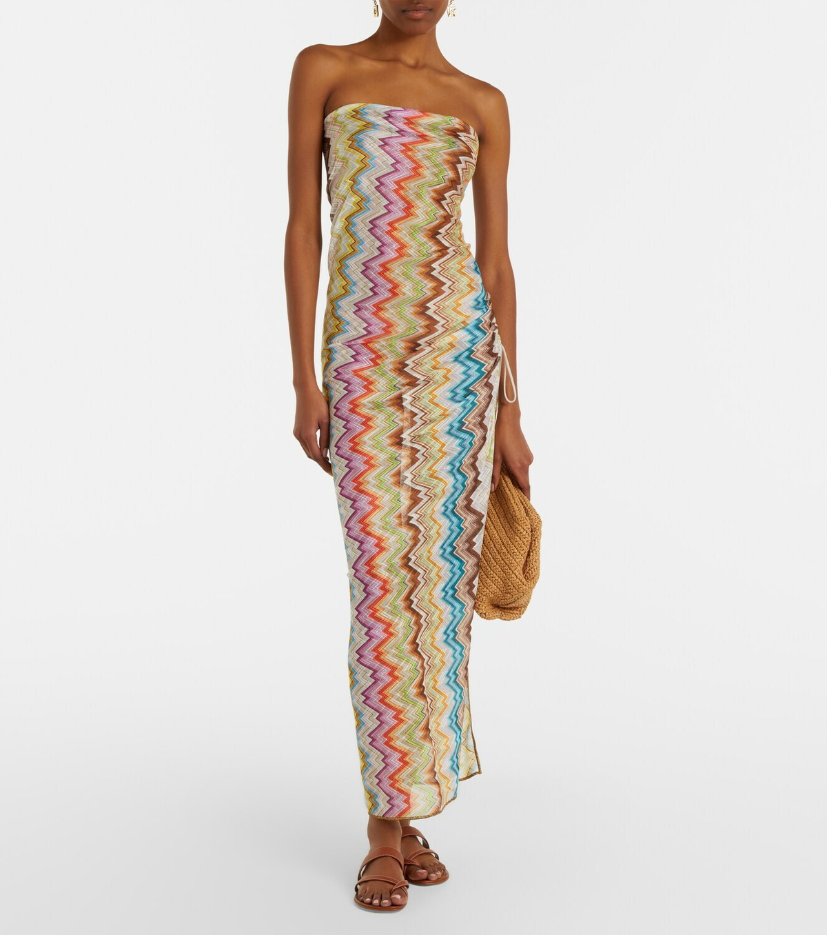 Missoni Zigzag gathered midi dress